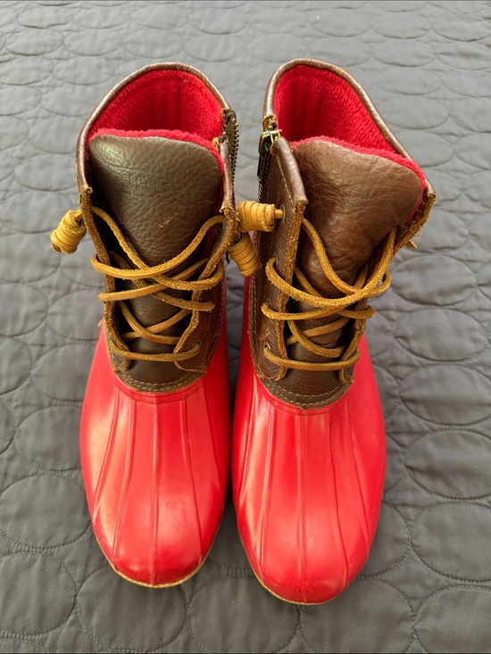 Shoes - ❤️Sperry Top-Sider Saltwater Duck Boots Red Metallic